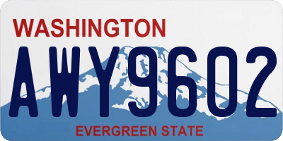 WA license plate AWY9602