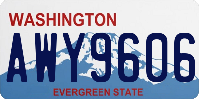 WA license plate AWY9606