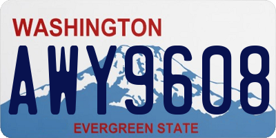 WA license plate AWY9608