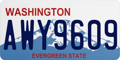 WA license plate AWY9609