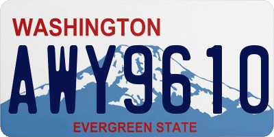 WA license plate AWY9610