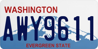 WA license plate AWY9611