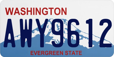WA license plate AWY9612