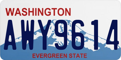 WA license plate AWY9614