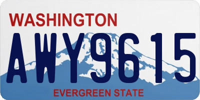 WA license plate AWY9615