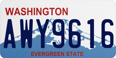 WA license plate AWY9616