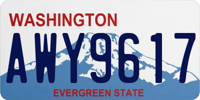 WA license plate AWY9617
