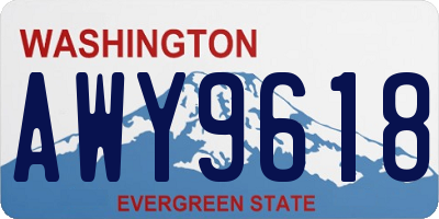 WA license plate AWY9618