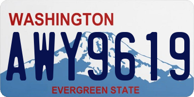 WA license plate AWY9619