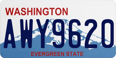 WA license plate AWY9620