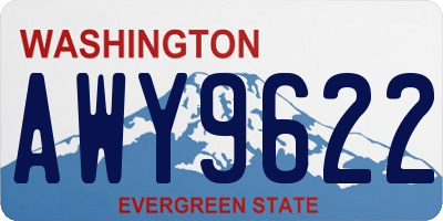 WA license plate AWY9622