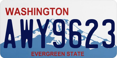 WA license plate AWY9623