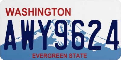 WA license plate AWY9624