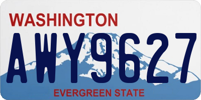 WA license plate AWY9627