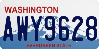 WA license plate AWY9628
