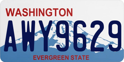 WA license plate AWY9629