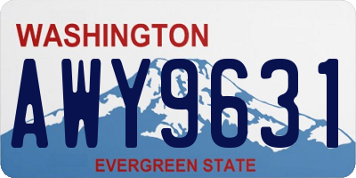 WA license plate AWY9631