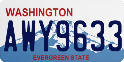 WA license plate AWY9633