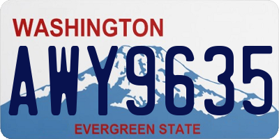 WA license plate AWY9635