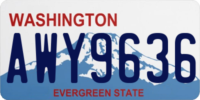 WA license plate AWY9636