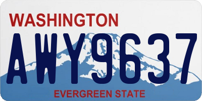 WA license plate AWY9637
