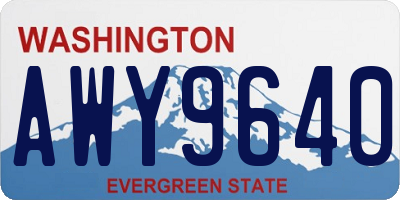 WA license plate AWY9640