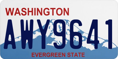 WA license plate AWY9641