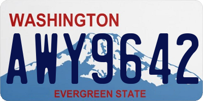 WA license plate AWY9642