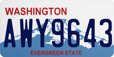 WA license plate AWY9643