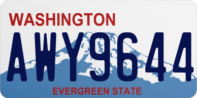 WA license plate AWY9644