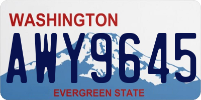 WA license plate AWY9645