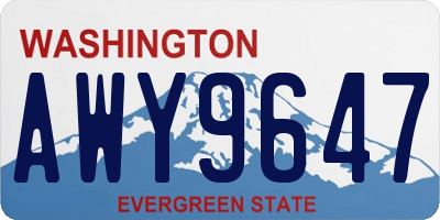 WA license plate AWY9647