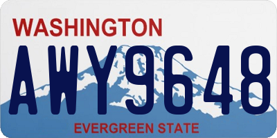 WA license plate AWY9648