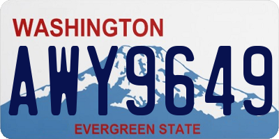 WA license plate AWY9649