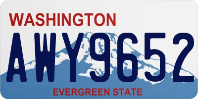 WA license plate AWY9652