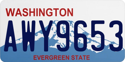 WA license plate AWY9653