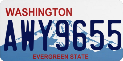 WA license plate AWY9655
