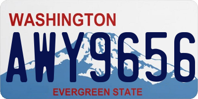 WA license plate AWY9656