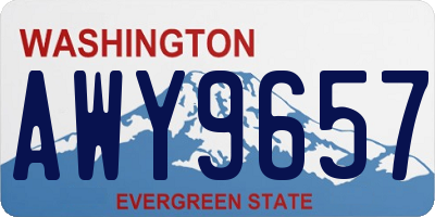 WA license plate AWY9657