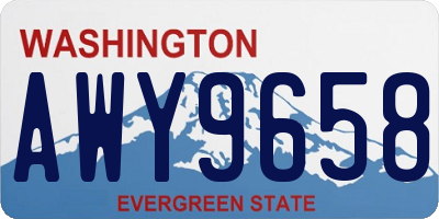WA license plate AWY9658