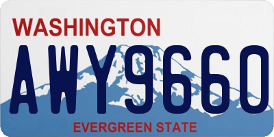 WA license plate AWY9660