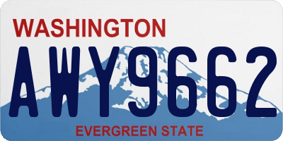 WA license plate AWY9662