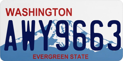 WA license plate AWY9663