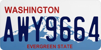 WA license plate AWY9664