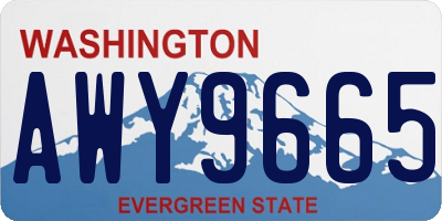 WA license plate AWY9665