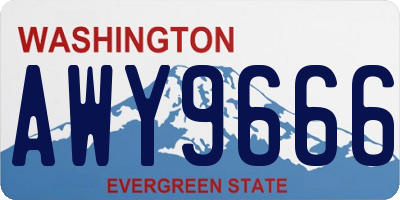 WA license plate AWY9666