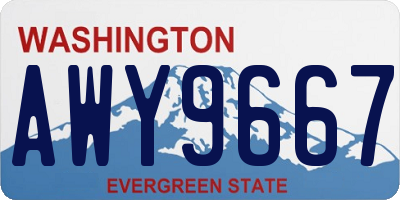WA license plate AWY9667
