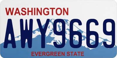 WA license plate AWY9669