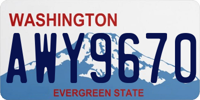 WA license plate AWY9670