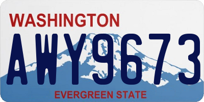 WA license plate AWY9673